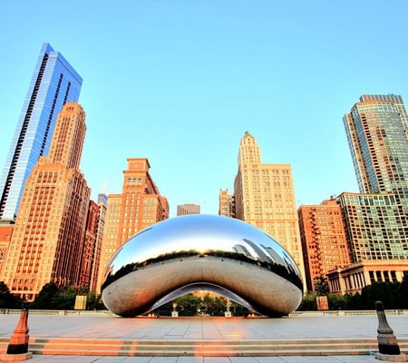 Escultura Cloud Gate en el centro de Chicago
