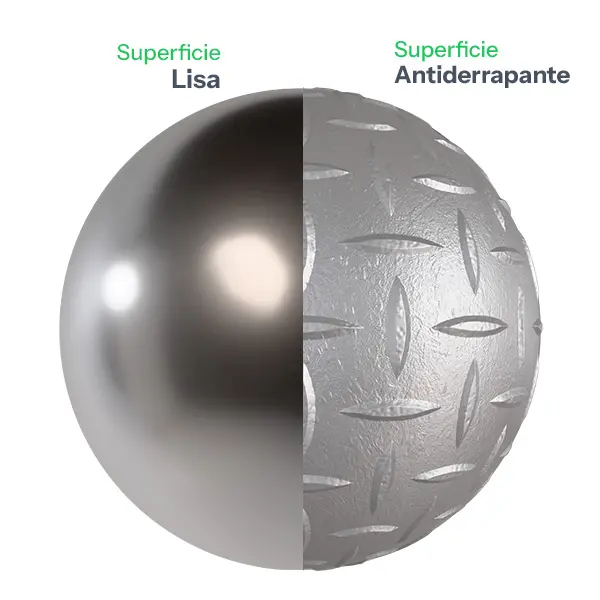 superficie lisa yantiderrapante placa acero inoxidable