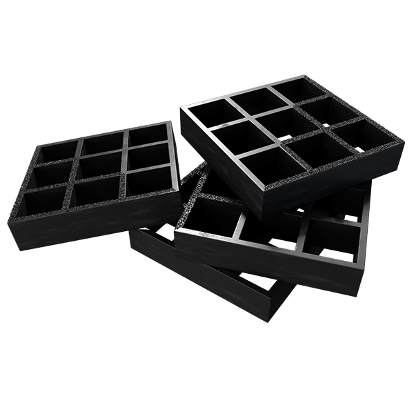 Piezas gris oxford de rejilla de fibra de vidrio