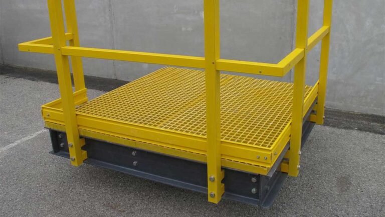 Plataforma de trabajo de rejilla de fibra de vidrio