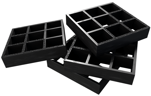 Piezas gris oxford de rejilla de fibra de vidrio